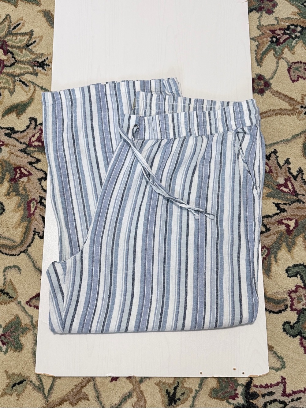 Naturals d&co Striped Drawstring Linen Blend Pants